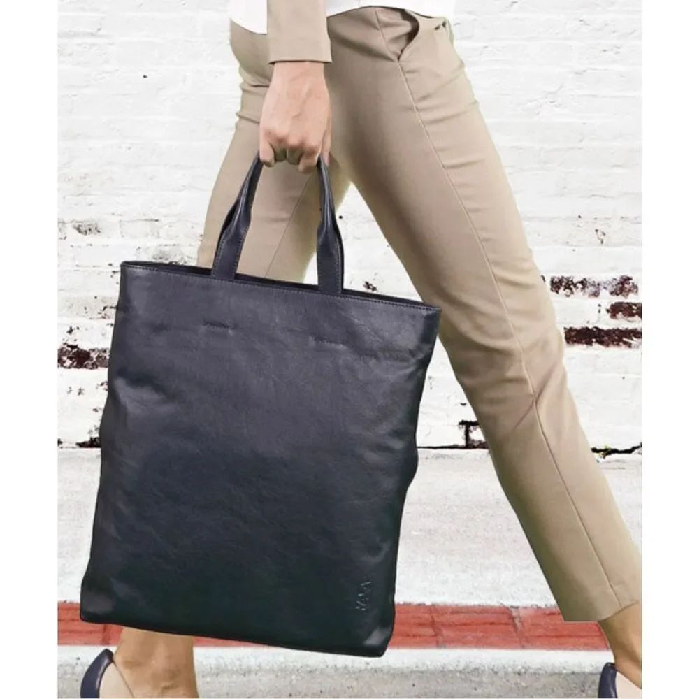 Naoto Fukasawa Cobalt Blue Vegan Leather Tote Crossbody Bag